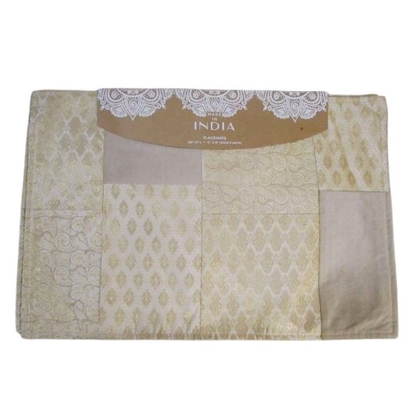 Gold Patchwork 4 Piece Place mats - Picture 2 of 2